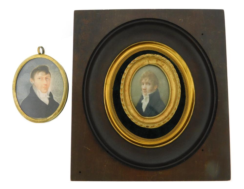 MINIATURES: TWO GENTLEMEN ON OVAL