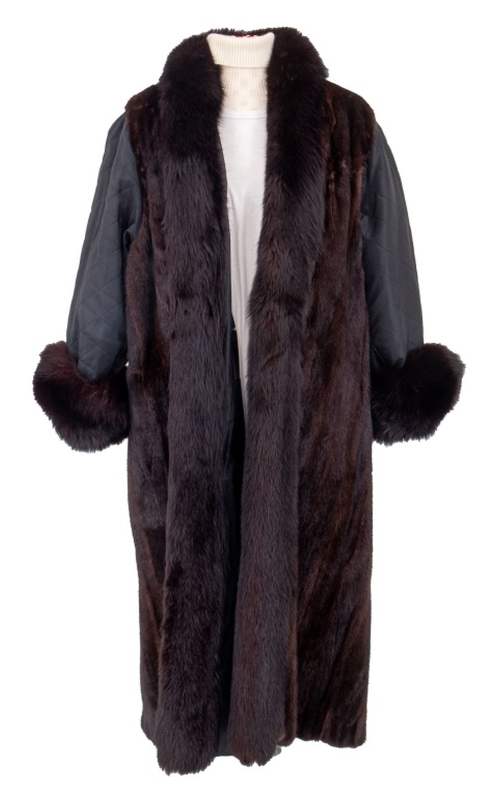 MINK AND NYLON FULL LENGTH COAT