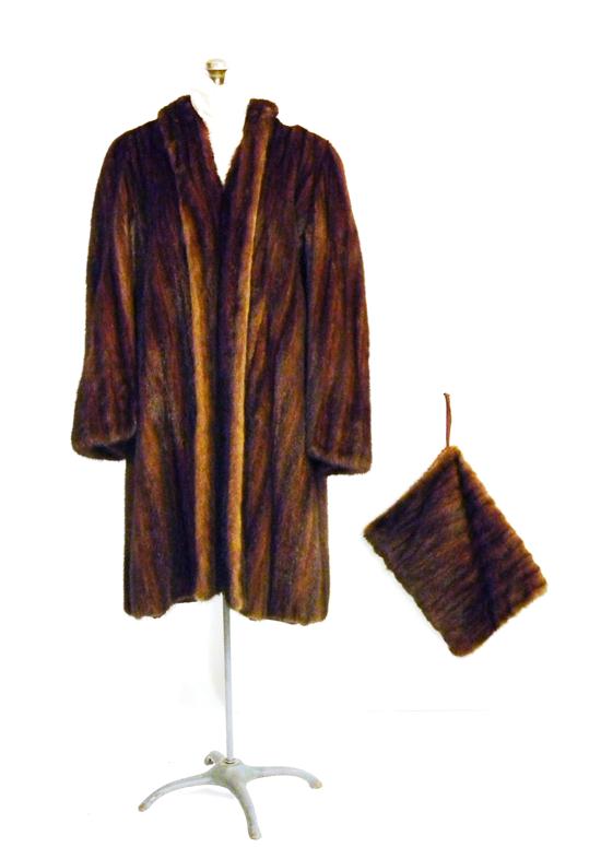 Mink coat  full length  dark