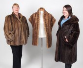 MINK COAT JACKET AND STOLE: On