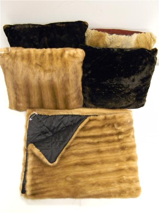 Mink fur throw  light brown  42''