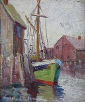 MINNA G. WEBB OIL ON BOARD "AT