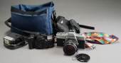 MINOLTA SRT201 CAMERA AND OLYM