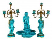 MINTON BLUE-GLAZED MAJOLICA FI