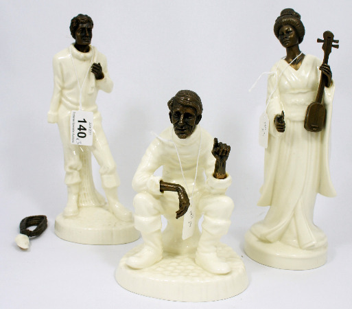 Minton Bronze and Ivory Figures The