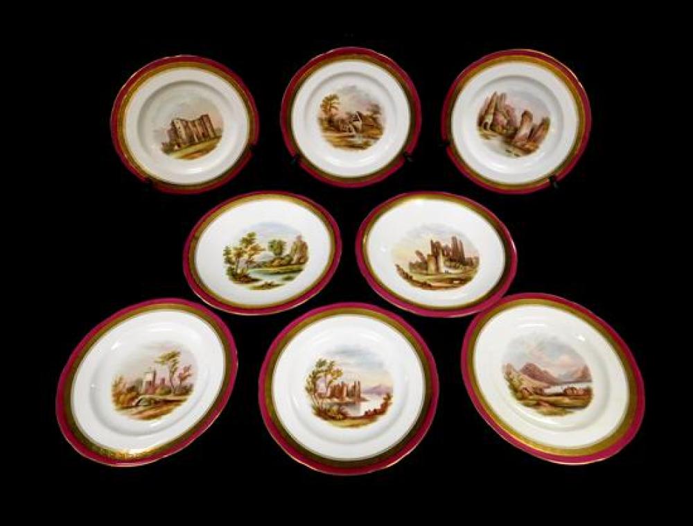 MINTON DESSERT SET, EIGHT PIECES,