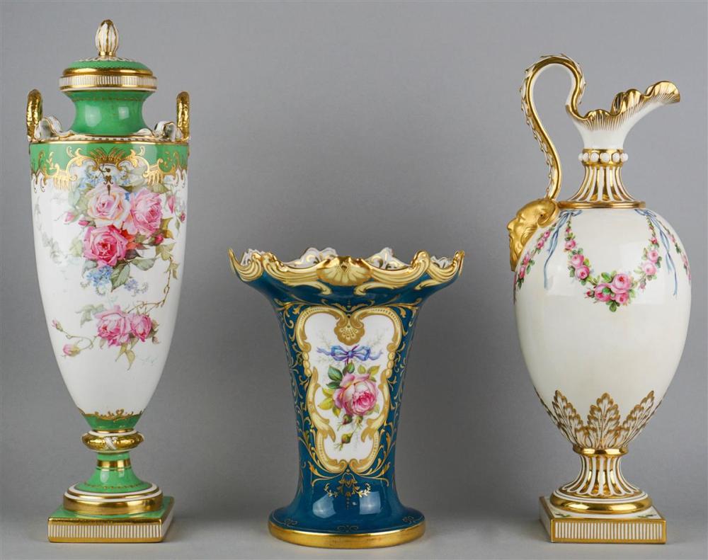 MINTON FLORAL DECORATED EWER,