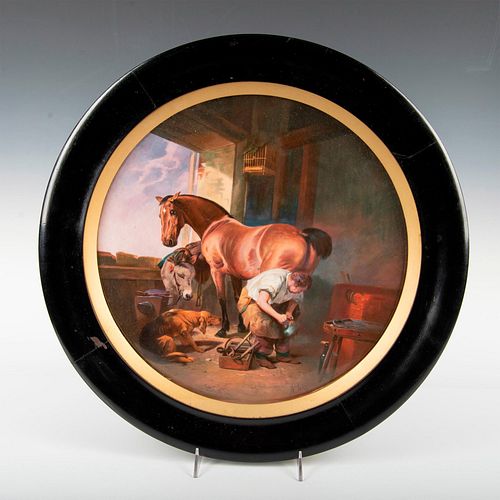 MINTON FRAMED PORCELAIN PLAQUEA