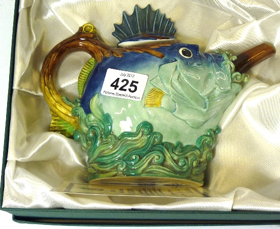 Minton Majolica Fish Tea Pot from