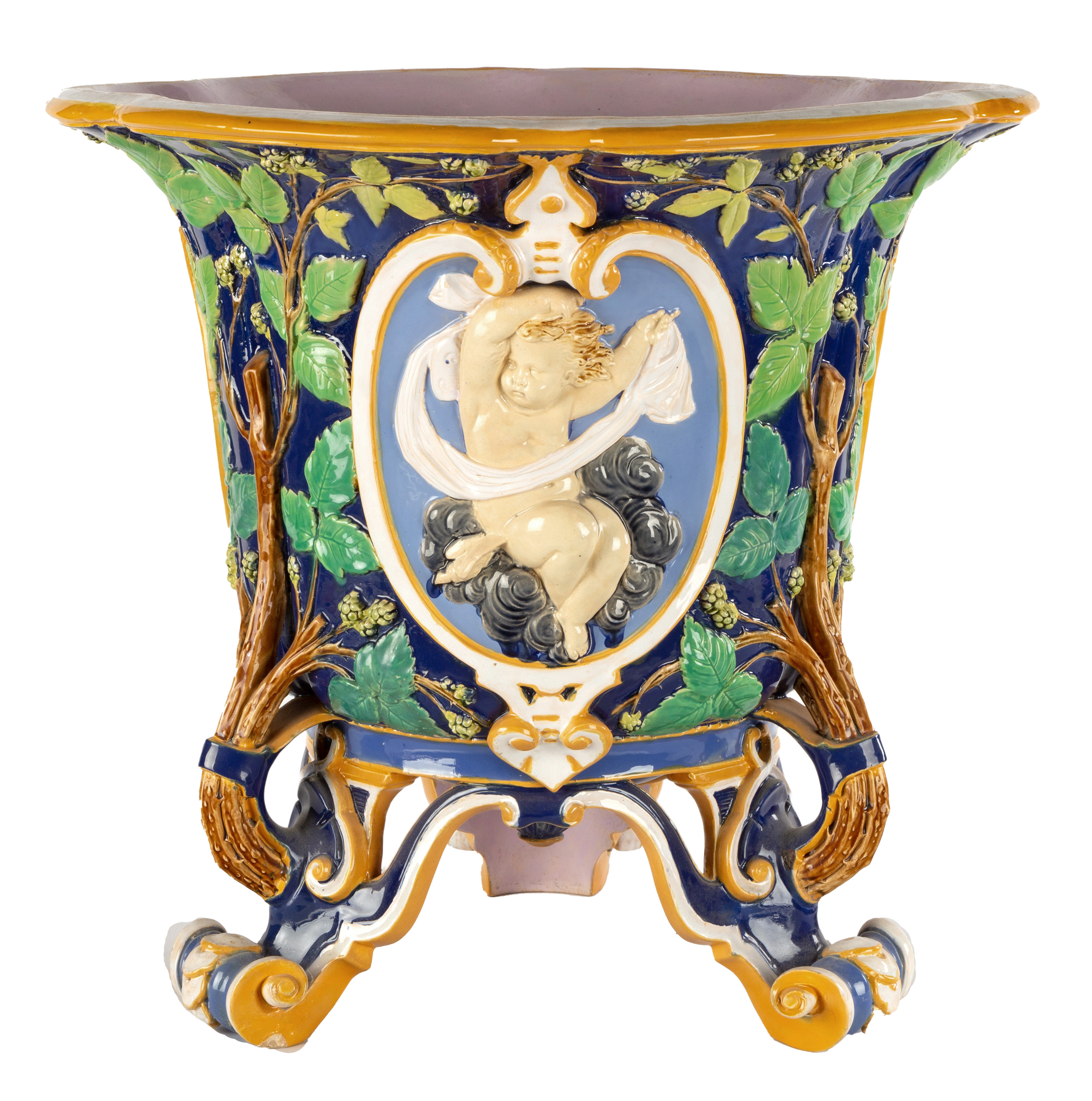 MINTON MAJOLICA JARDINIERE WITH