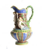 MINTON MAJOLICA PITCHERAn elab