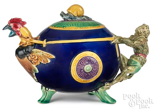 MINTON MAJOLICA ROOSTER AND