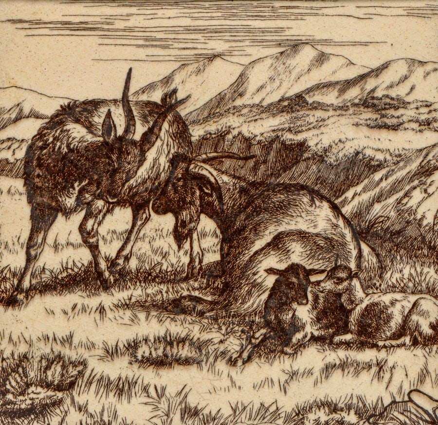 MINTON WILLIAM WISE GOAT TILE