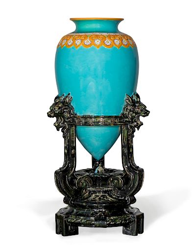 MINTONS MAJOLICA CHINESE VASEATTR
