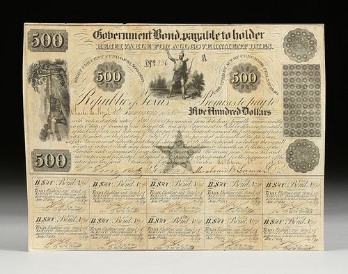 MIRABEAU B. LAMAR, SIGNED, A