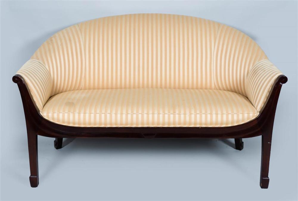 MIRAK ART DECO STYLE MAHOGANY SOFA,