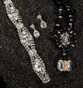 Miriam Haskell Faux Onyx and R