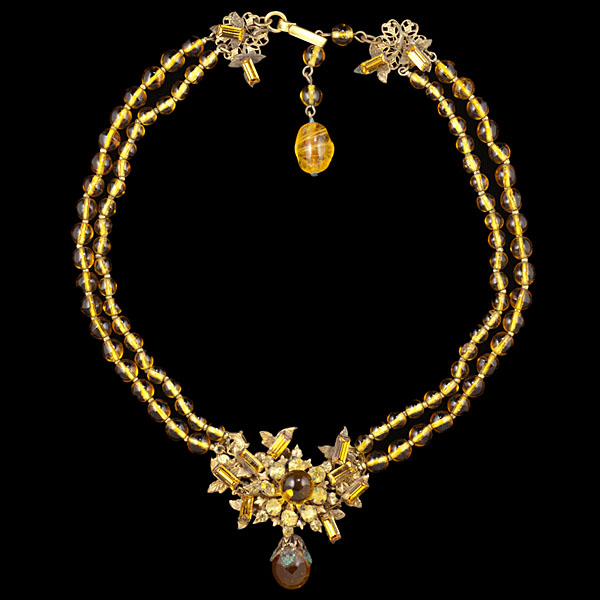 Miriam Haskell Gilt and Amber Color