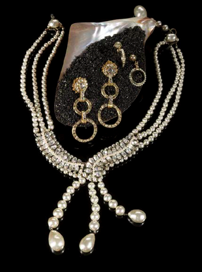 Miriam Haskell Pearl and Rhinestone