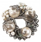 MIRIAM HASKELL SILVER-TONE FAU