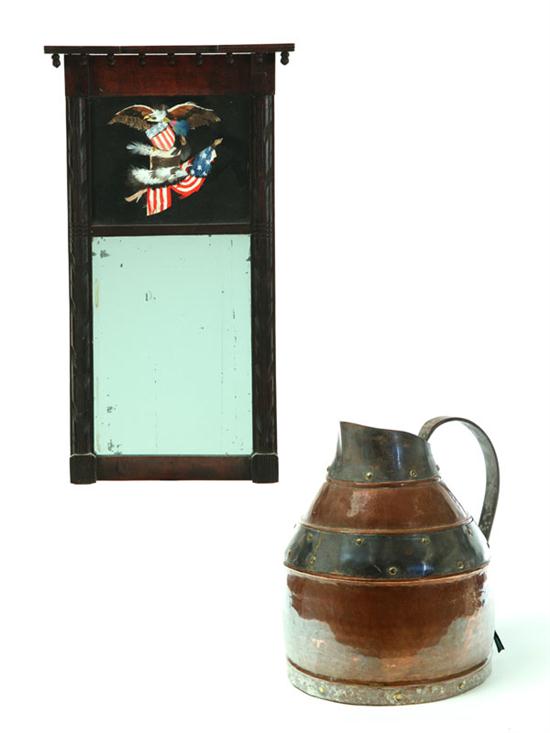 MIRROR AND COPPER PITCHER. 
