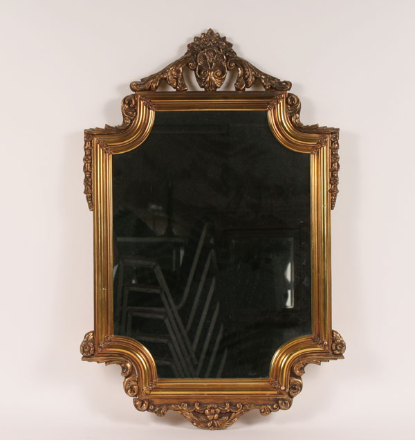 Mirror in gilt gessoed frame;