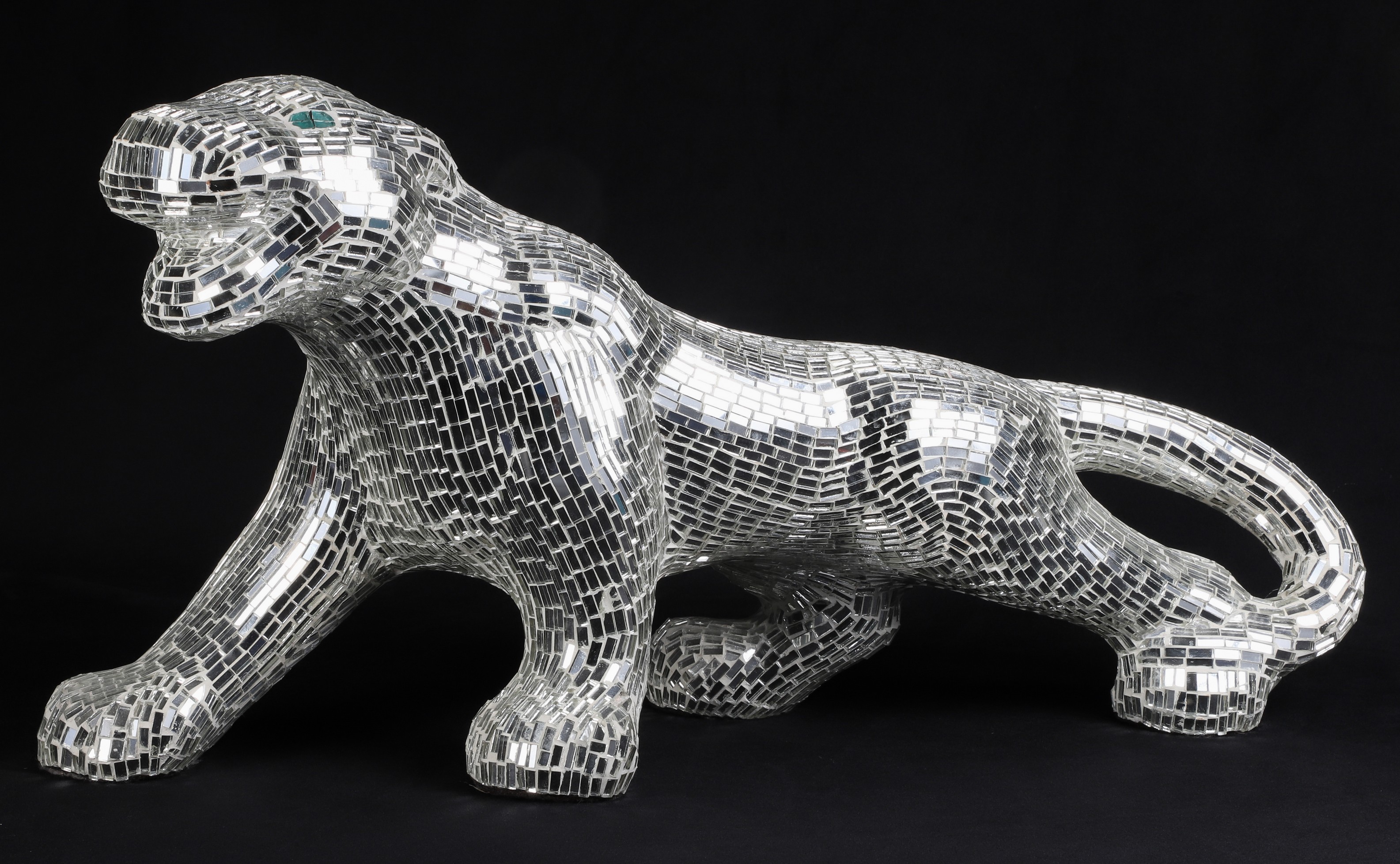 Mirror mosaic leopard panther
