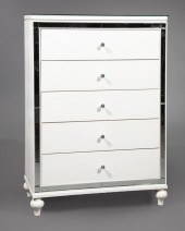 MIRRORED FAUX ALLIGATOR CHEST