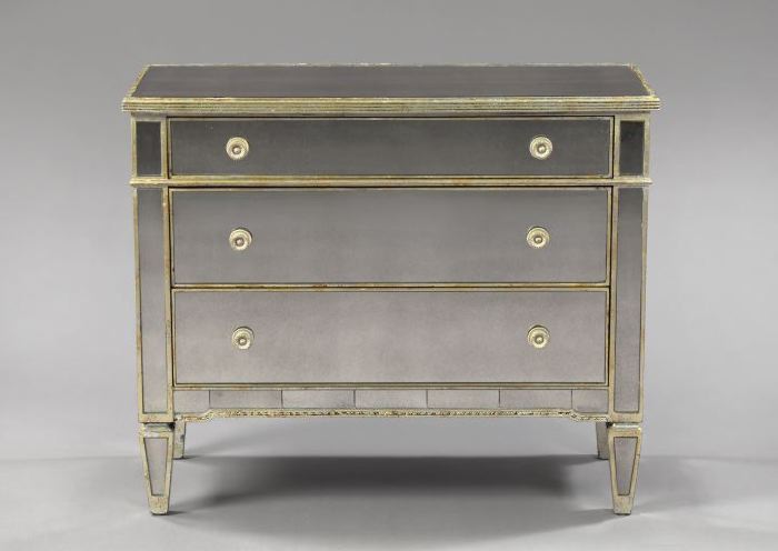Mirrored Glass-Veneered Chest of