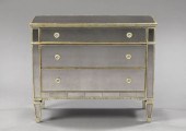 Mirrored Glass-Veneered Chest