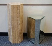 MIRRORED PEDESTAL AND A FAUX M