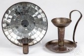 MIRRORED TIN CANDLE WALL SCONC