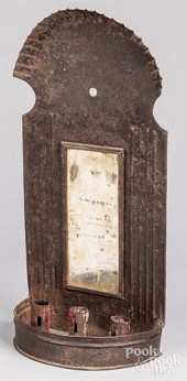 MIRRORED TIN SCONCE, 19TH C.Mi