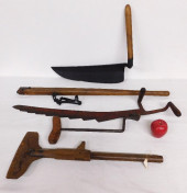 MISC. ANTIQUE HAND TOOLS, HAY