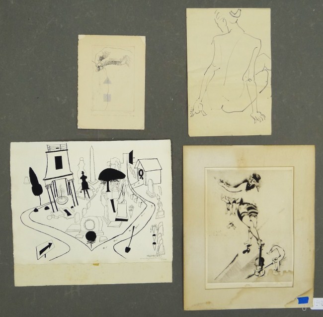 Misc. artwork including signed