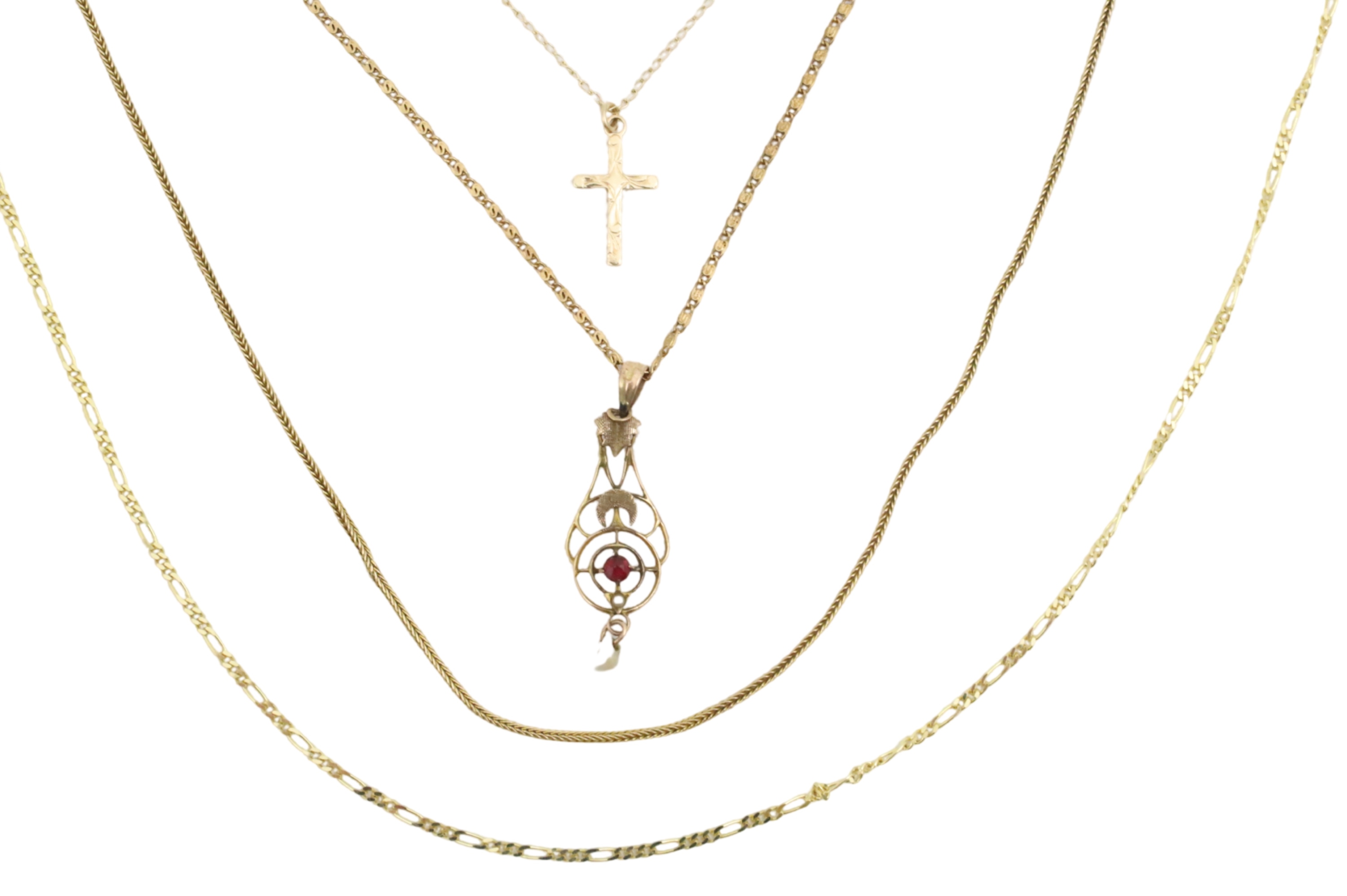 MISC. ESTATE LOT OF 4 GOLD CHAINS
