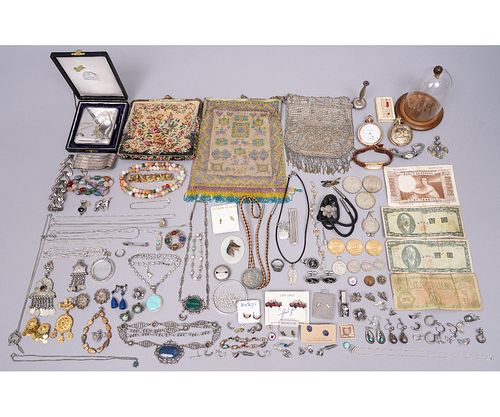 MISC JEWELRY, COINS/CURRENCY,