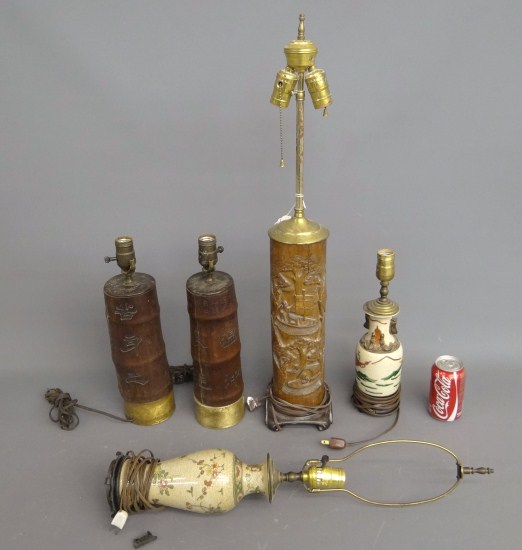 Misc. lot Asian lamps including