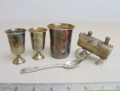 MISC. LOT JUDAICA SILVER, 2 CU