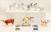 MISC LOT OF 10 COW SCULPTURES