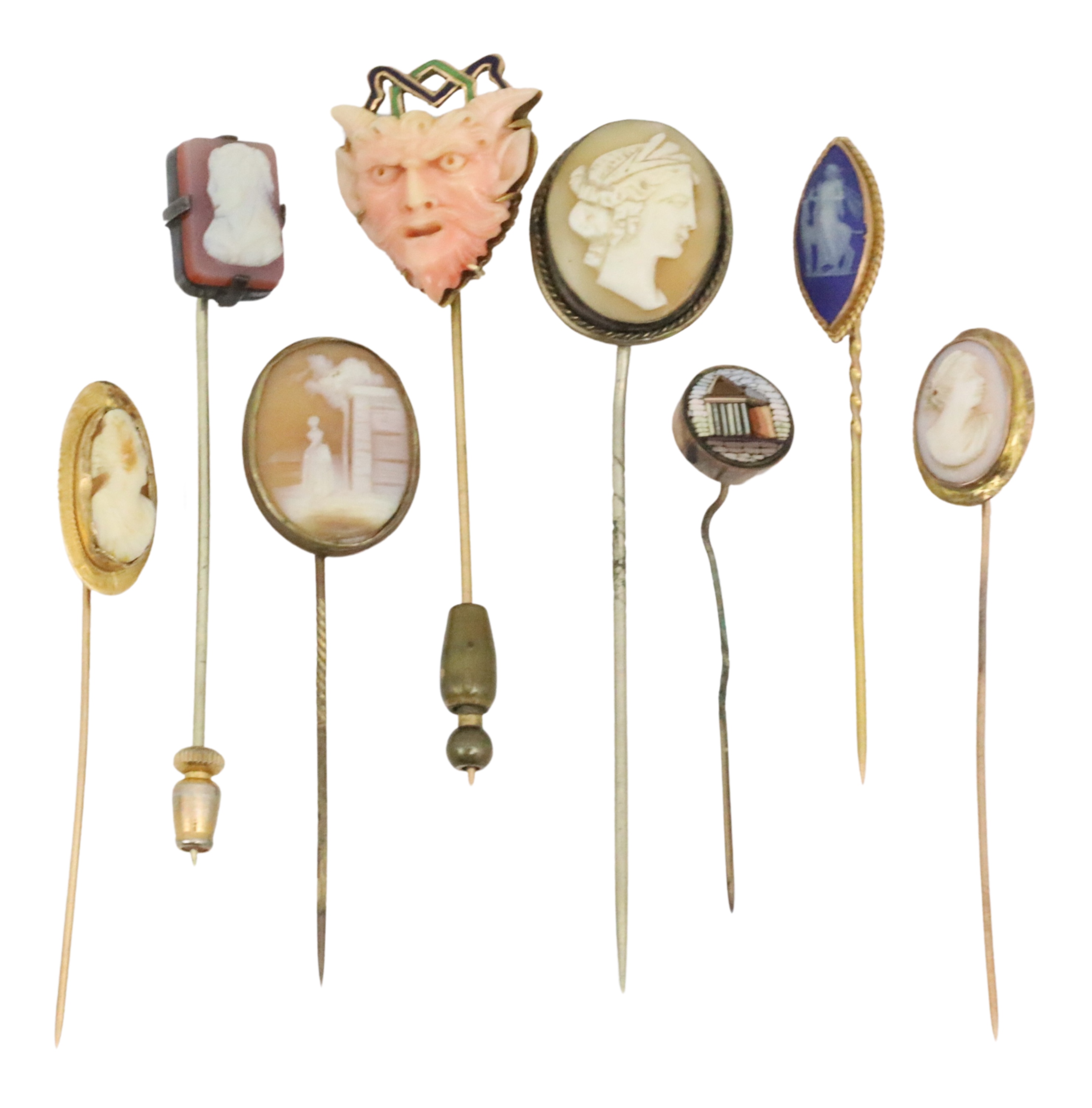 MISC. LOT OF 8 ANTIQUE STICK PINS