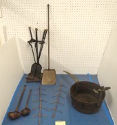 Misc. metalware including fire