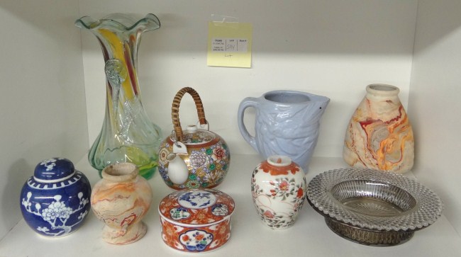 Misc. pottery/porcelain/glass lot