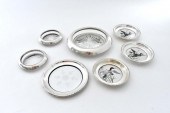 MISC SILVER RIMMED GLASS ASH R