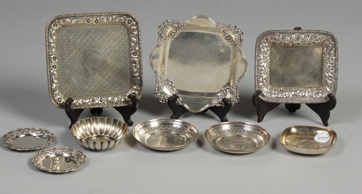 Misc. silver trays incl. Tiffany