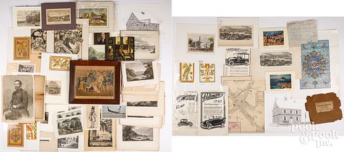 MISCELLANEOUS GROUP OF PRINTS AND