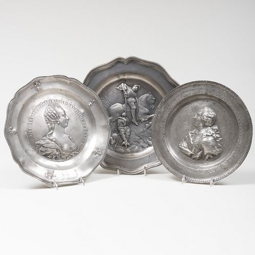 MISCELLANEOUS GROUP OF THREE PEWTER