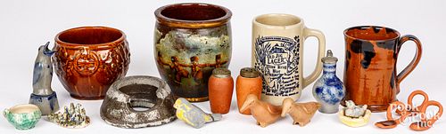 MISCELLANEOUS REDWARE, STONEWARE,