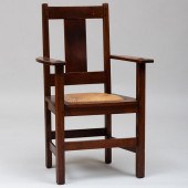 MISSION OAK AND EMBOSSED LEATH