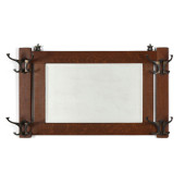MISSION OAK COAT RACK MIRROR<b